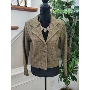 Vintage Beluva Brown LongSleeve Three Buttons Single Breasted Notch Lapel Blazer